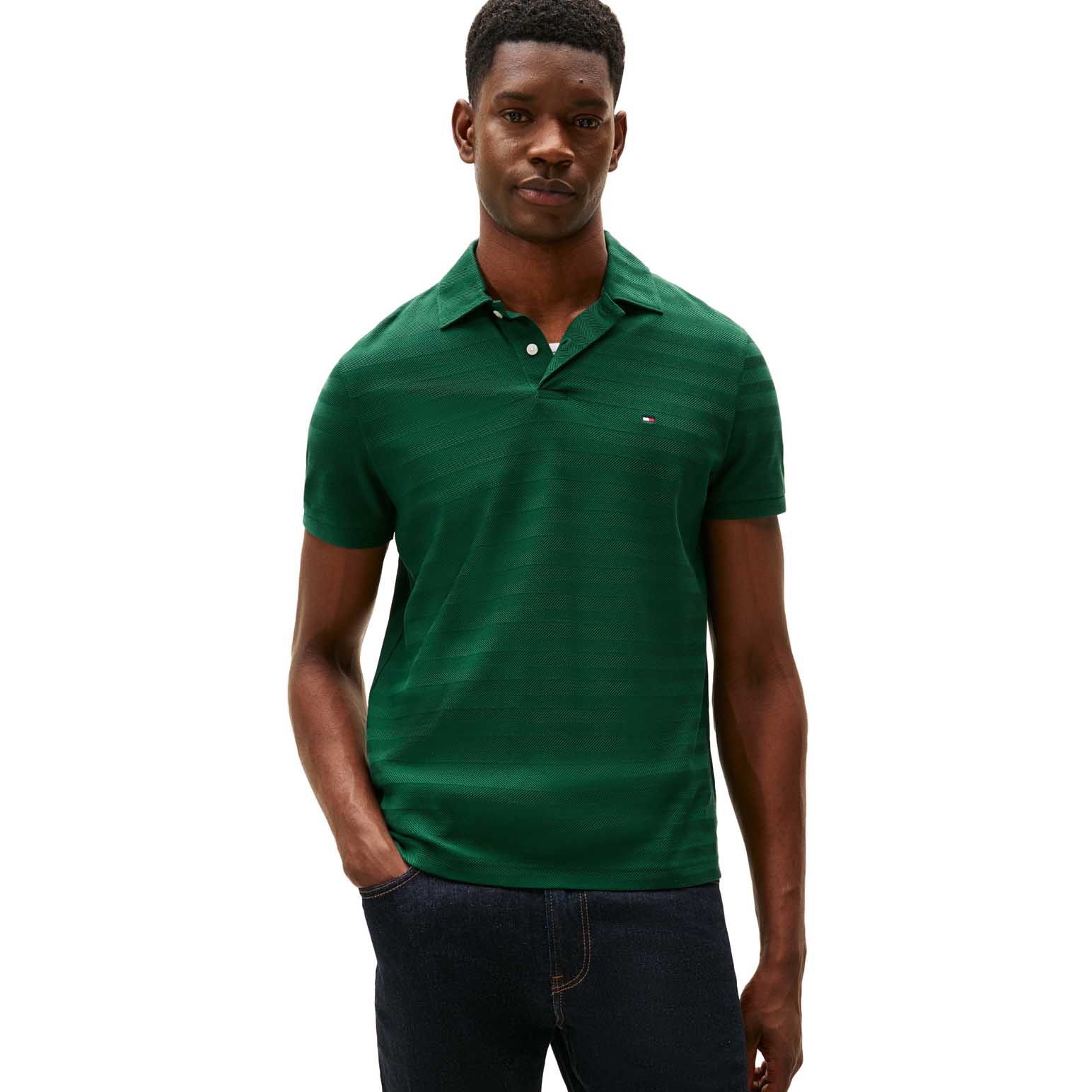 Tommy Hilfiger Herringbone Jacquard Polo Shirt